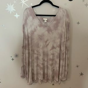 Plus tie die peasant top